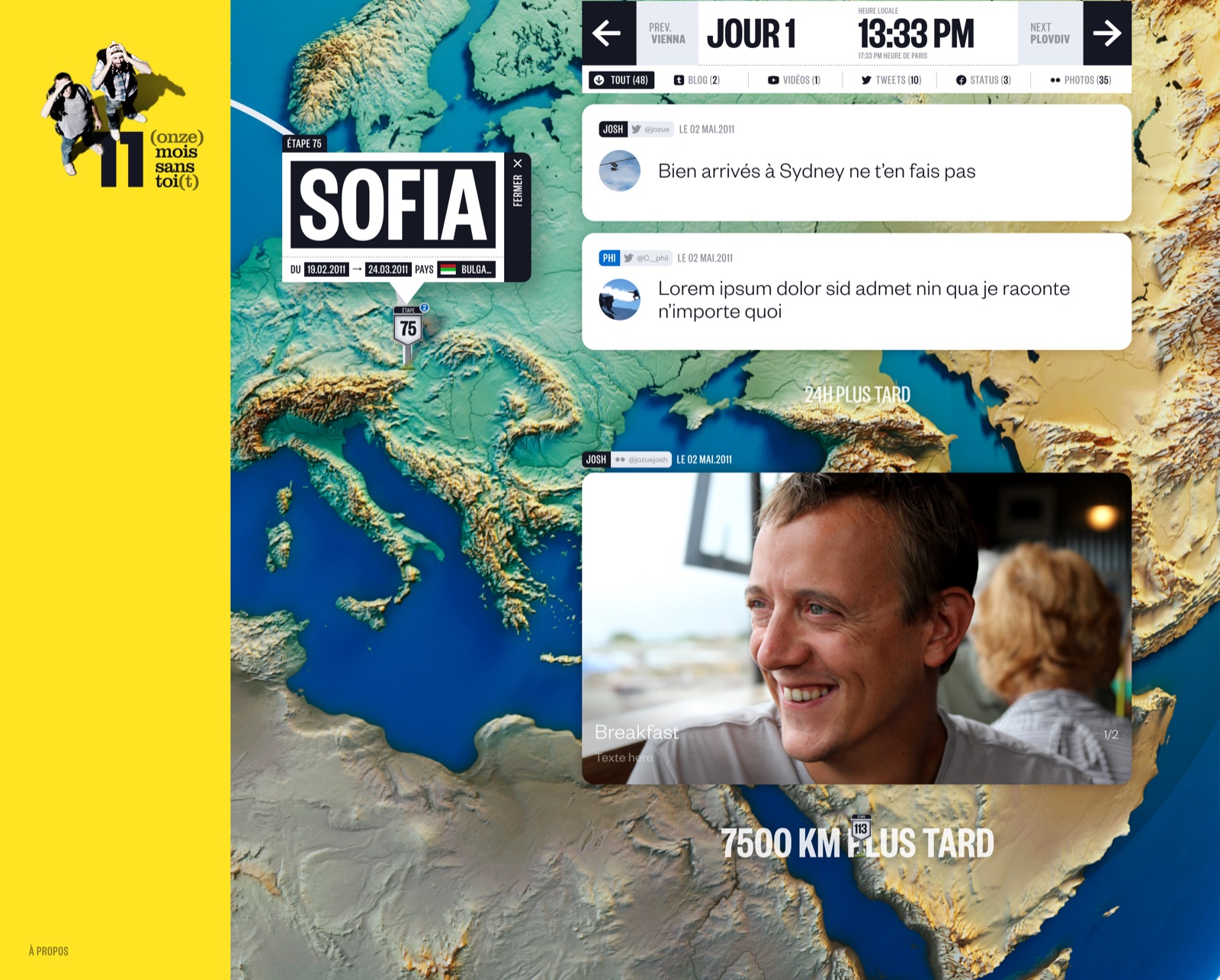 Nouvelle version — vue zoomée d'une étape